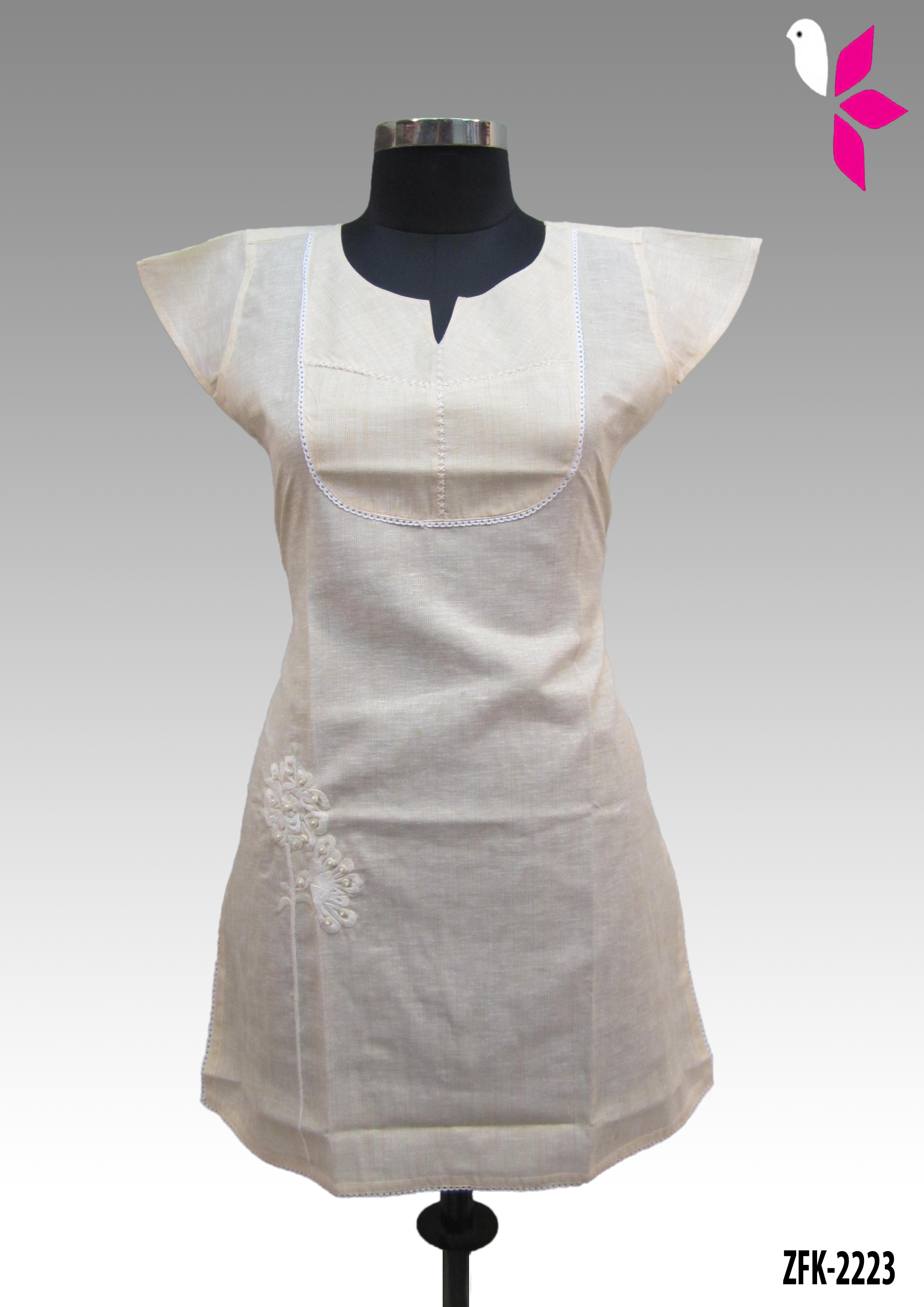 Linen Embroidered Kurti