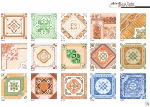 Multi Color White Glossy Digital Floor Tiles