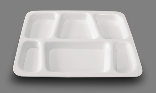 White Acrylic Six Partition Plate