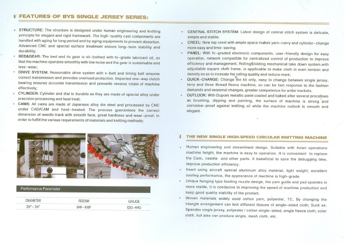 Computerized Single Jersey Circular Knitting Machines