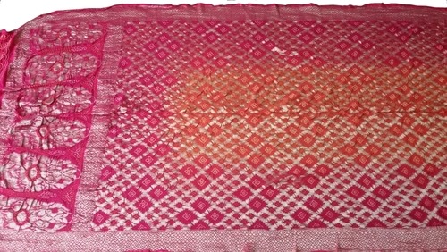 लाल पारंपरिक बनारसी बांधनी साड़ी