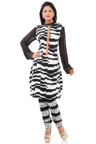 जॉर्जेट कढ़ाई तैयार सूट