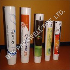 Multilayer Laminated Tube - Plastic, 12.4 x 3 x 2.5 cm | Yellow, Round Shape, Offset Printing Surface, Dropper Cap for Cosmetics