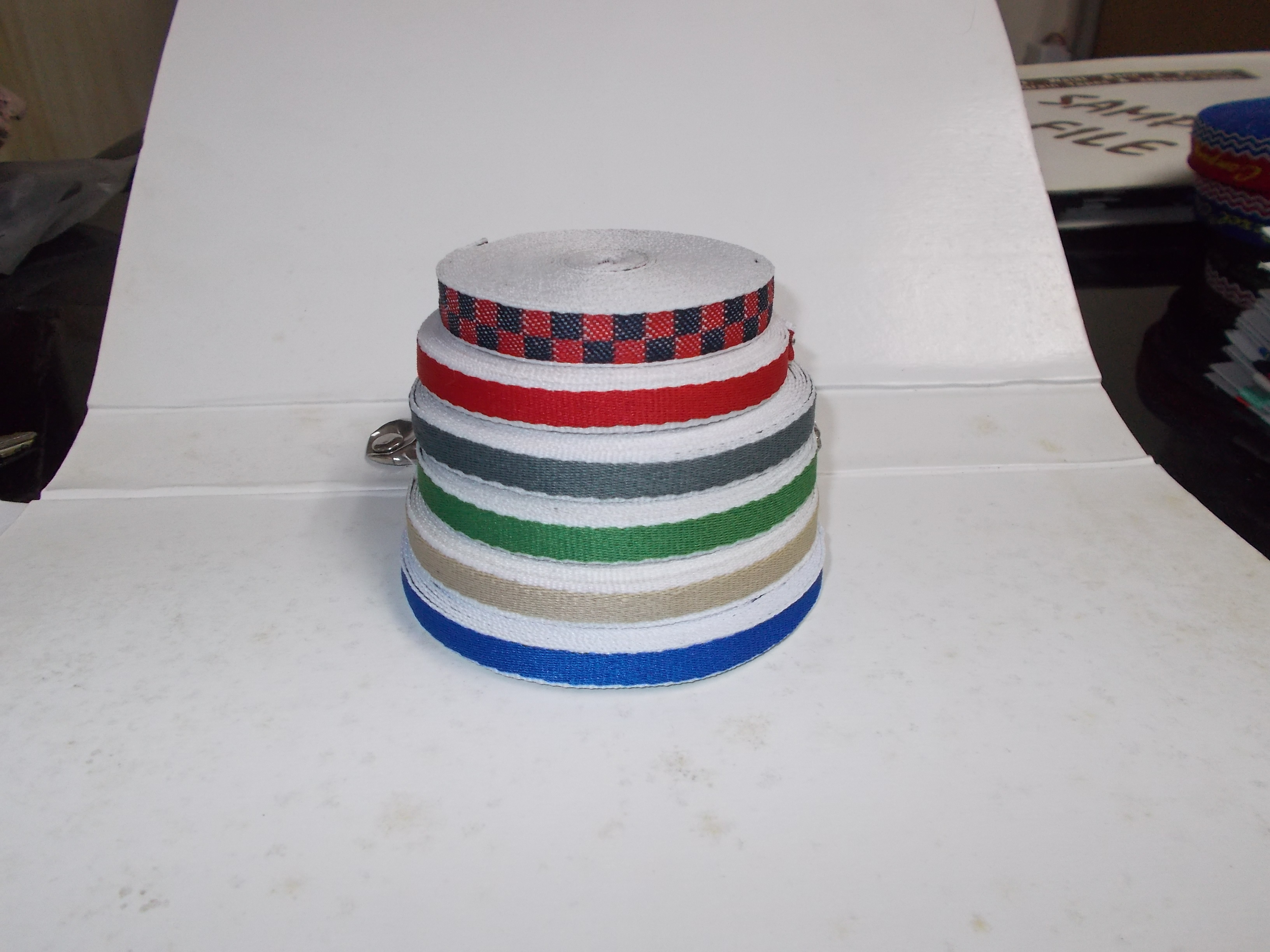 Multi Colour Tapes - Polyester, 25 To 100 Meter Length, 50.8 Millimeter Width | Multi-color Checked Pattern, Reversible Design, High Strength