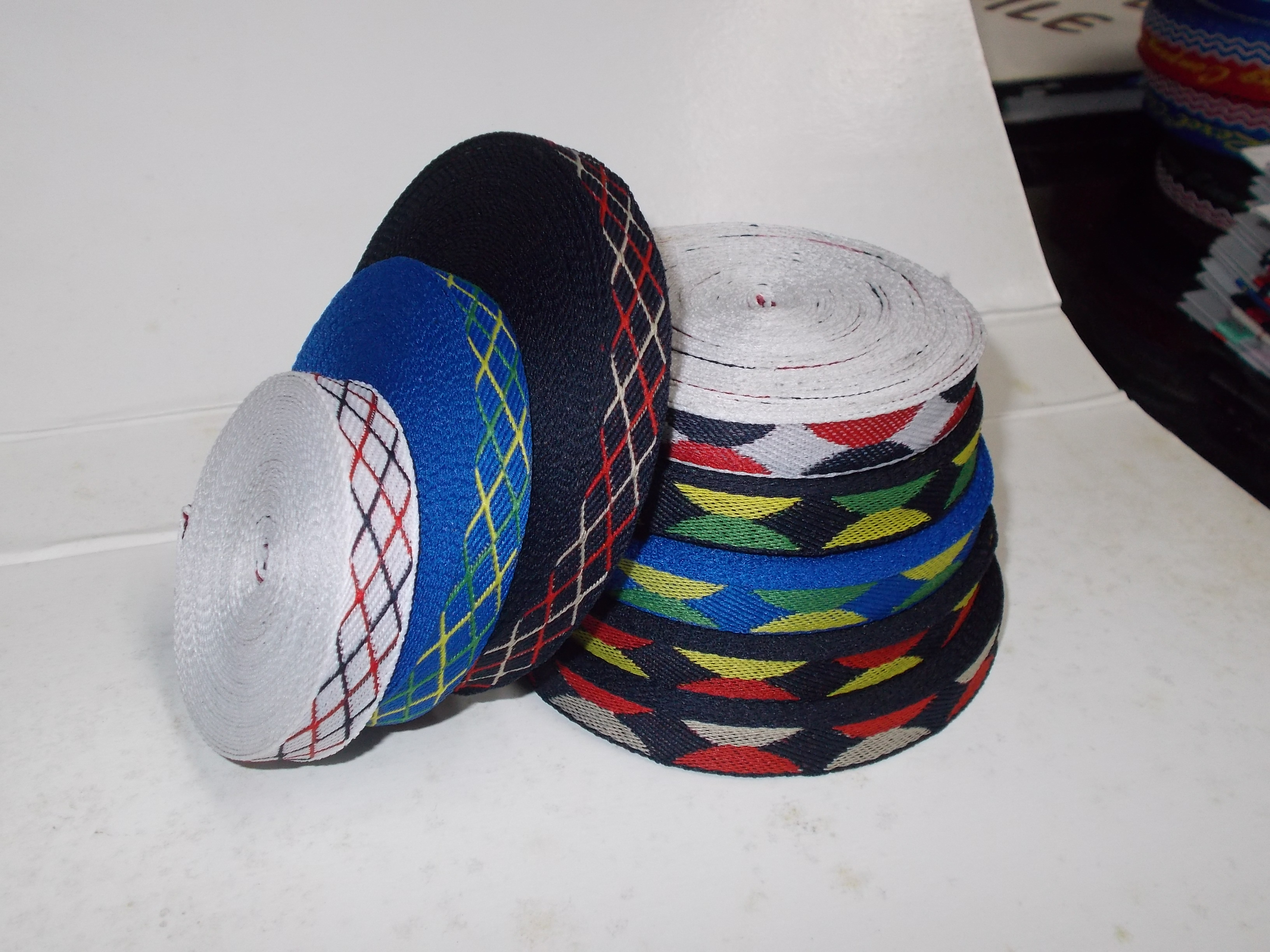 Multi Colour Tapes - Polyester, 25 To 100 Meter Length, 50.8 Millimeter Width | Multi-color Checked Pattern, Reversible Design, High Strength