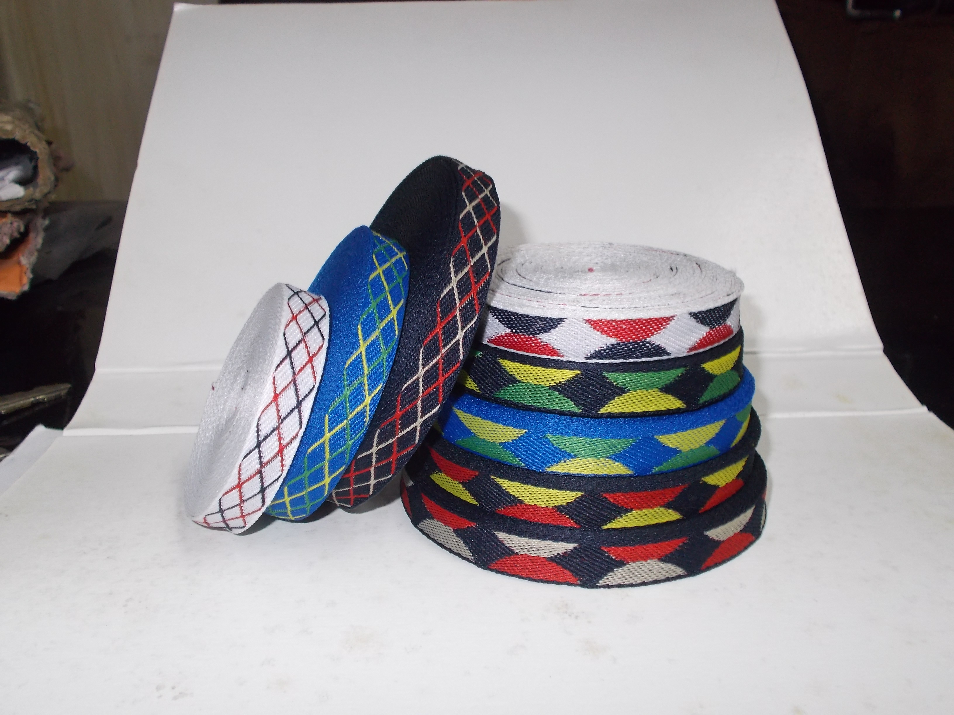 Multi Colour Tapes - Polyester, 25 To 100 Meter Length, 50.8 Millimeter Width | Multi-color Checked Pattern, Reversible Design, High Strength