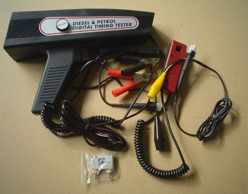 Diesel & Petrol Digital Timing Tester - 12V/24V Compatibility, 8000 RPM Petrol/2000 RPM Diesel | Inductive Pick-Up, Adjustable Diesel Piezo Clamp, LED Diagnostic Indicator, Replaceable Xenon Flash Tube, Complete Instruction Manual
