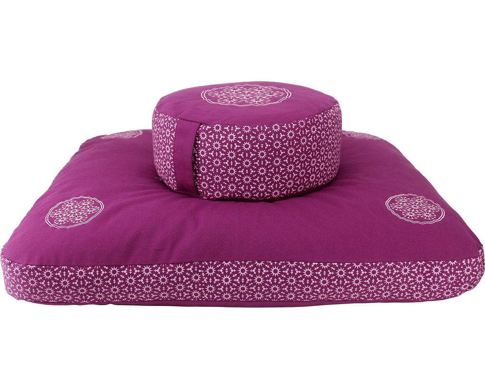 Meditation Cushion Set- Boysenberry Dimensions: 36X15 Cm  Centimeter (Cm)