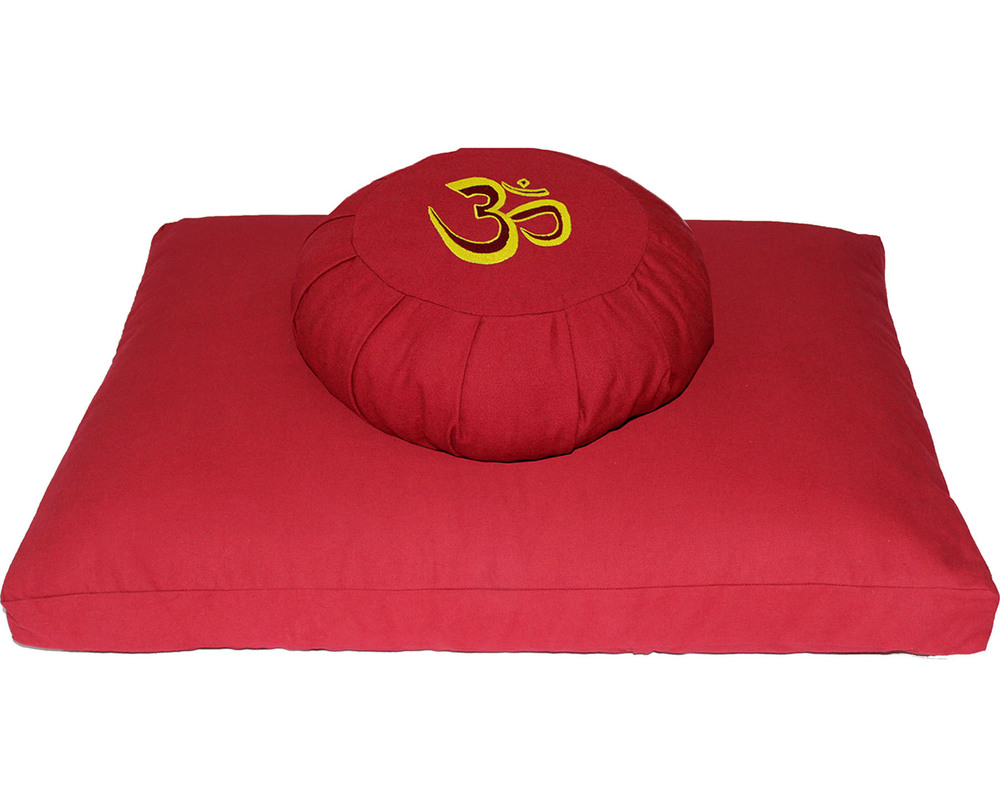Meditation Cushion Set- Red Om Dimensions: 38 X 15 Cm  Centimeter (Cm)