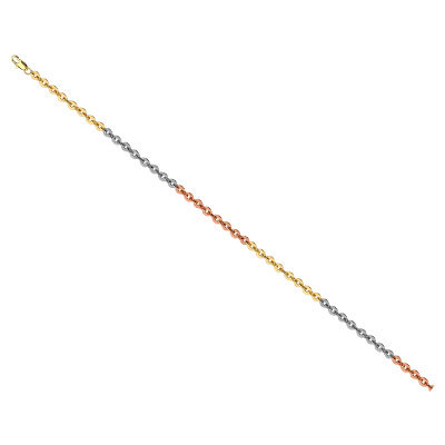 त्रि-रंग सोने की प्लेटेड चेन