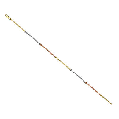 तीन रंग की गोल्ड प्लेटेड चेन