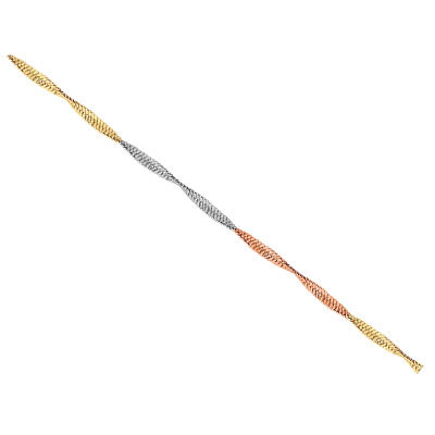 तीन रंग की गोल्ड प्लेटेड चेन