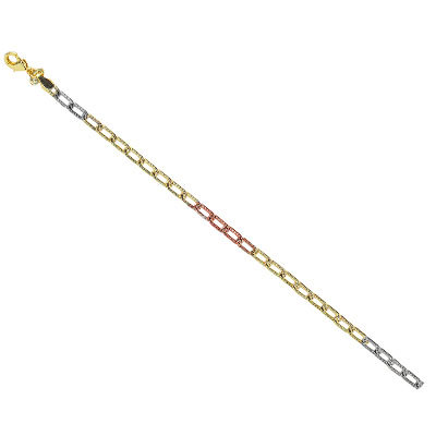 तीन रंग की गोल्ड प्लेटेड चेन
