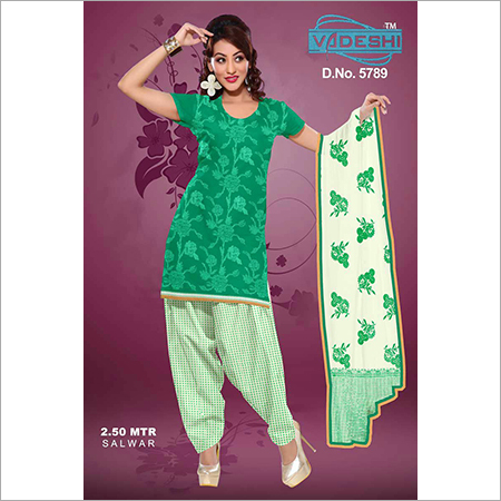 प्रिंटेड कॉटन ड्रेस मटीरियल