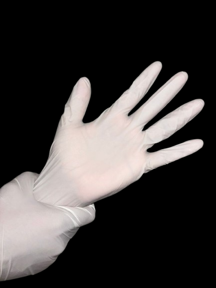 Latex Powdered Examination Gloves - Latex Material, Disposable, Elasticity: High , White Color, Medical Grade, Sterilized for Healthcare Applications