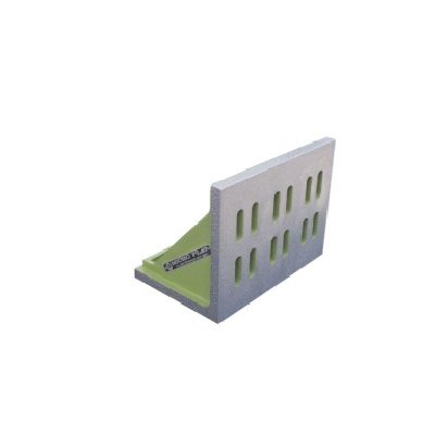 Cast Iron Slotted and Webbed Angle Plates - Grade FG-220, Silver and Green Color, High-Duty Iron Material for Precision Clamping and Work Holding