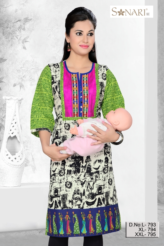 Feeding Kurti - Cotton, Knee-length, Purple | Easy Feeding, Comfortable Wear, Soft Fabric, Stylish Design, Washable, Skin-friendly