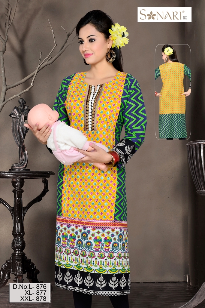 Feeding Kurti - Cotton, Knee-length, Purple | Easy Feeding, Comfortable Wear, Soft Fabric, Stylish Design, Washable, Skin-friendly