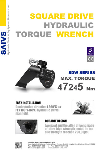 स्क्वायर ड्राइव हाइड्रोलिक टॉर्क रिंच