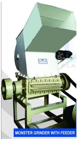 Monster Grinder with Feeder - Steel 2000x1500x1000 mm Light Grey, 10-15 HP Motor, High Output, Durable Design, Easy Operation
