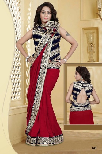 Red Designer Saree