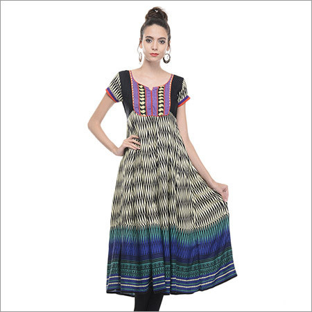 भारतीय प्रिंटेड अनारकली कुर्ता