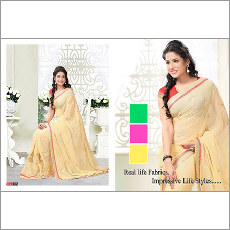 Docile Off White Georgette Sarees