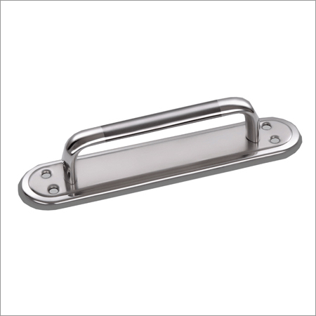 Stainless Steel Door Handle - Model No HP-1035, Durable Oval Design with Rust-Proof Finish, Lightweight Silver Color for Cabinet Fitting