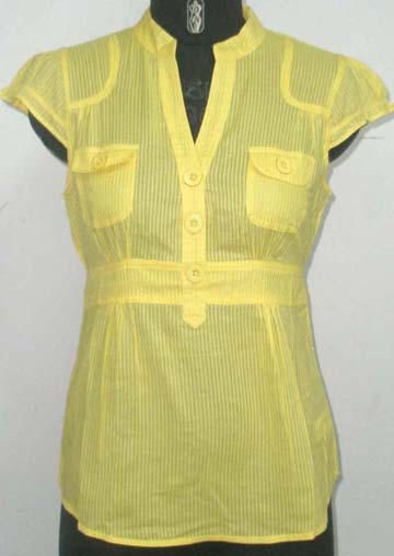 सेल्फ डॉबी स्ट्राइप्स ब्लाउज़