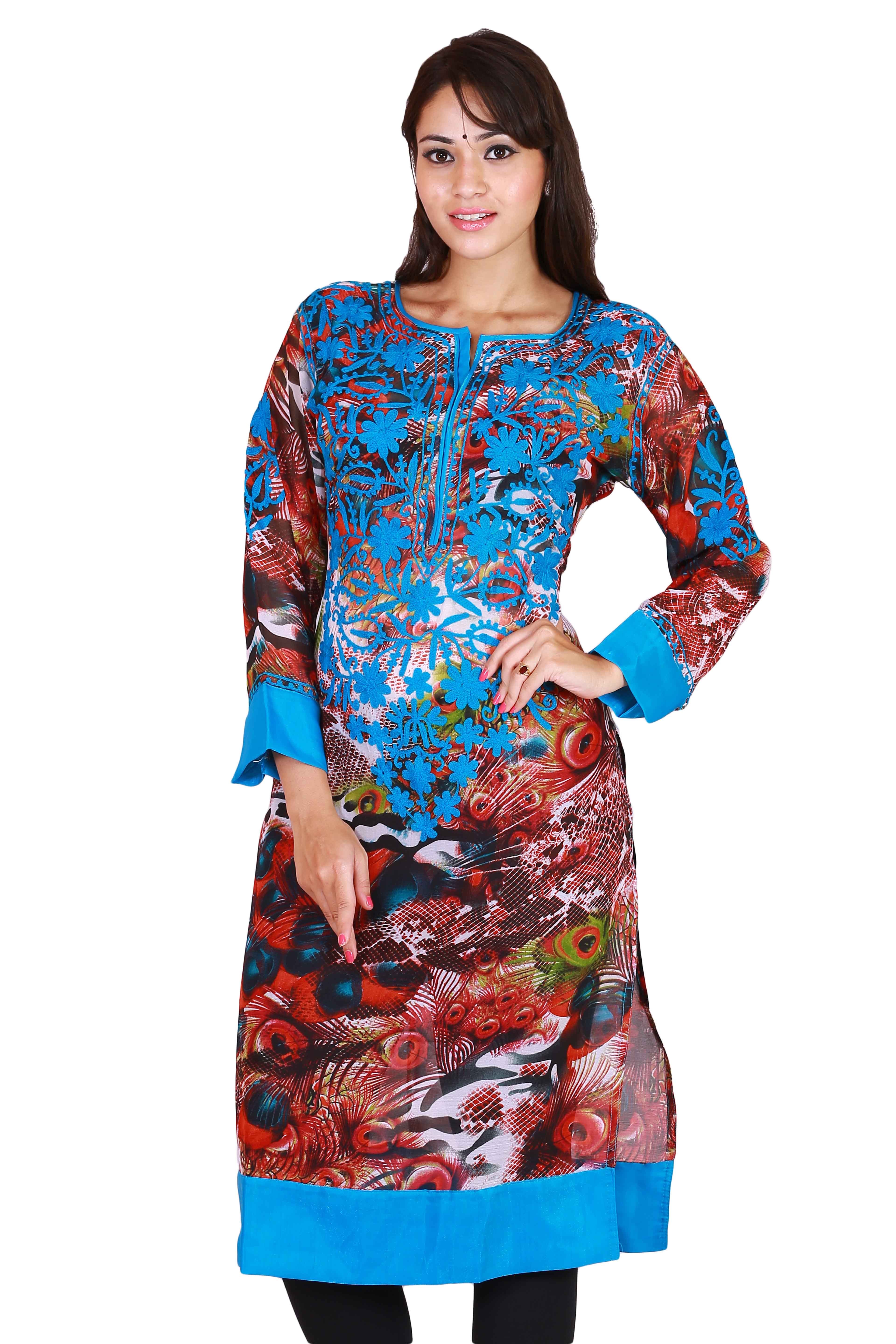 Georgette With Rich Embroiedary And Trims