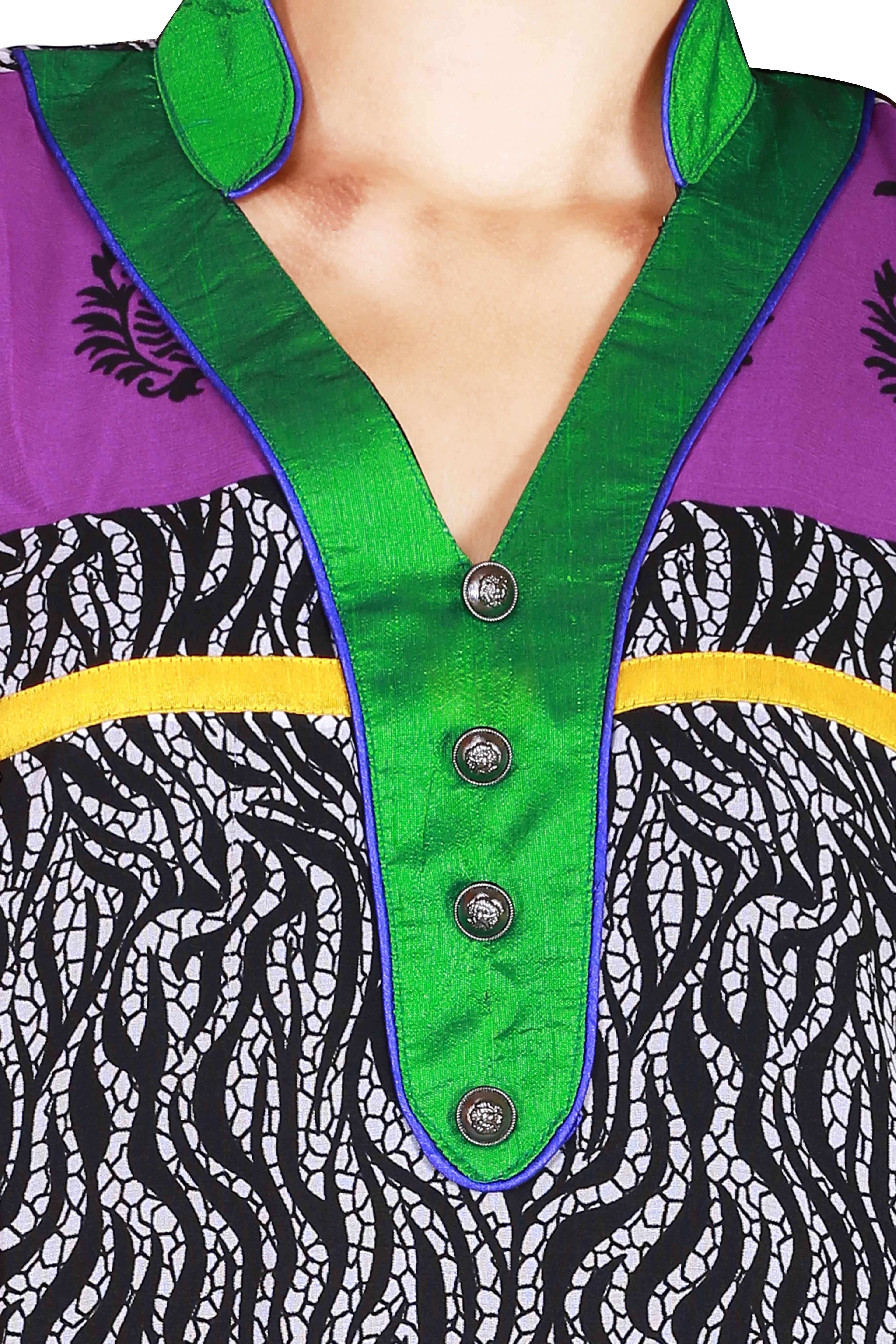 Rich Georgette With Digital Print And Trims