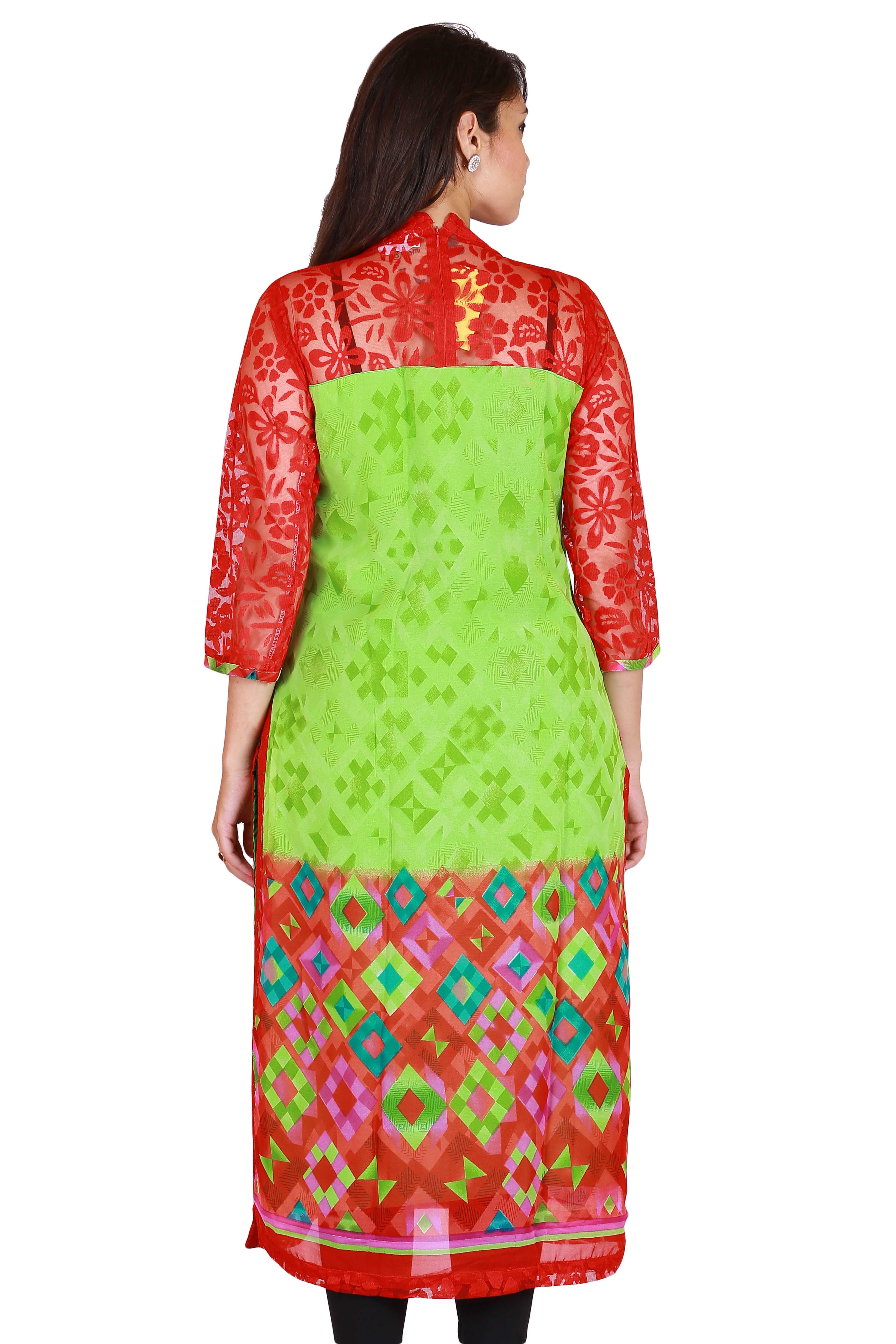 Rich Georgette With Latest Print And Trims