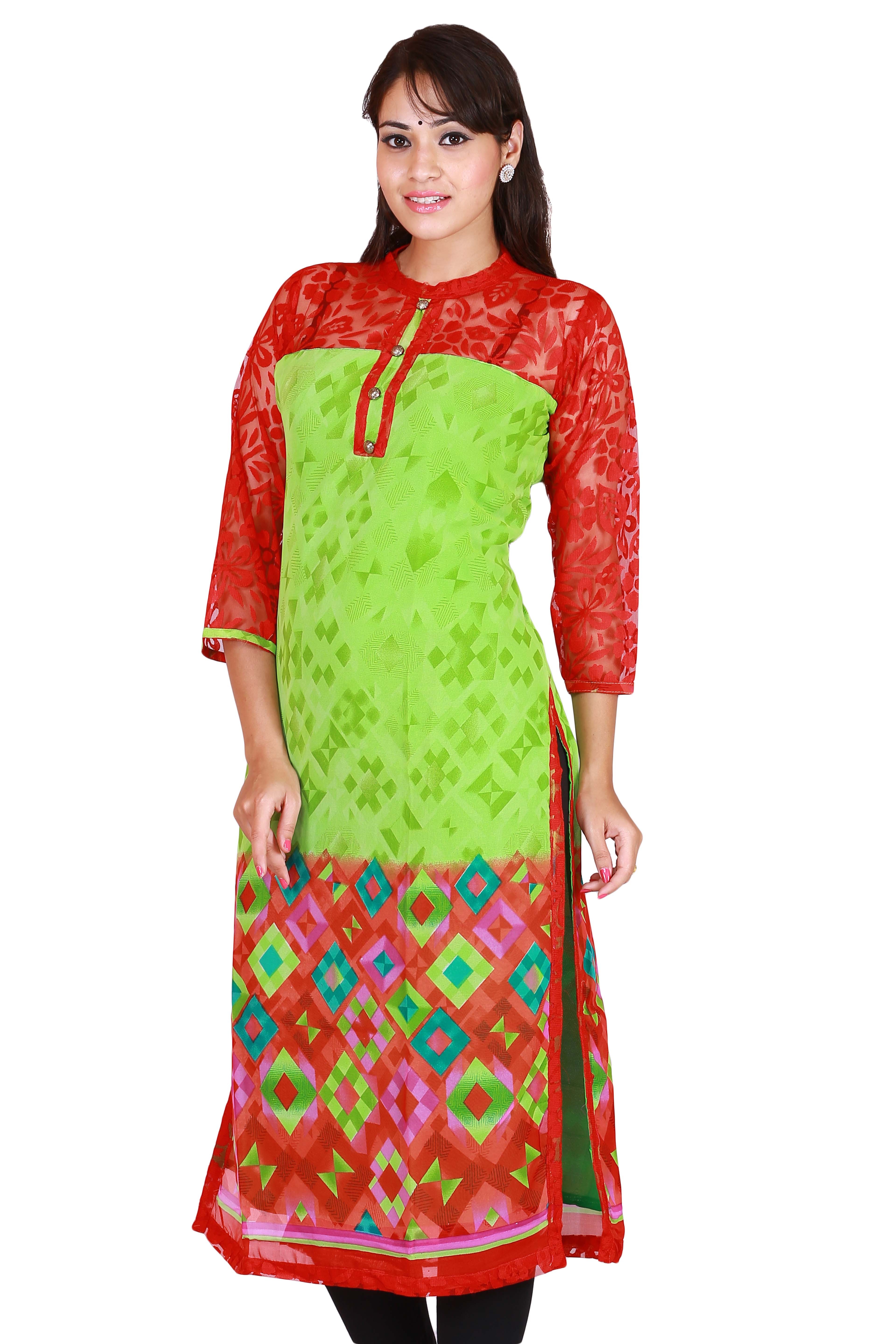 Rich Georgette With Latest Print And Trims