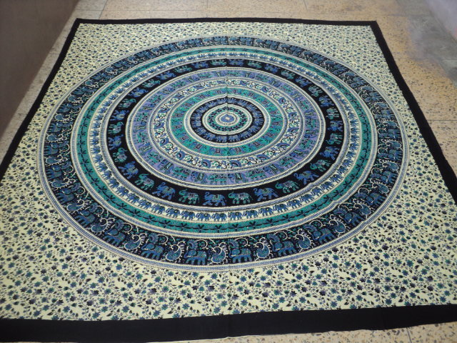 Multicolor Elephant Printed Round Tapestry