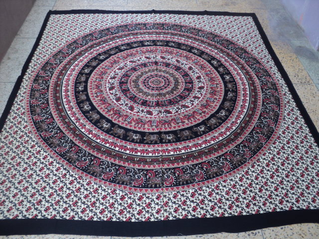 Multicolor Elephant Printed Round Tapestry