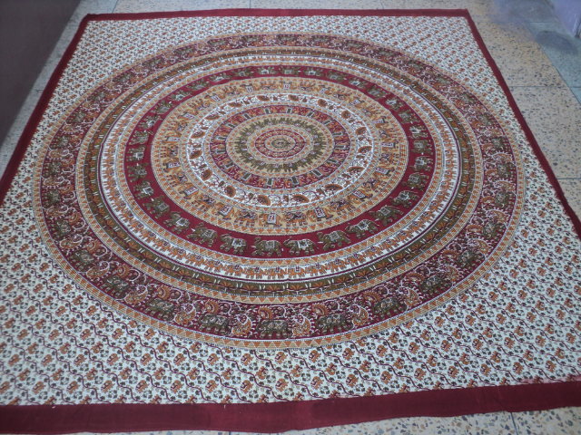 Multicolor Elephant Printed Round Tapestry