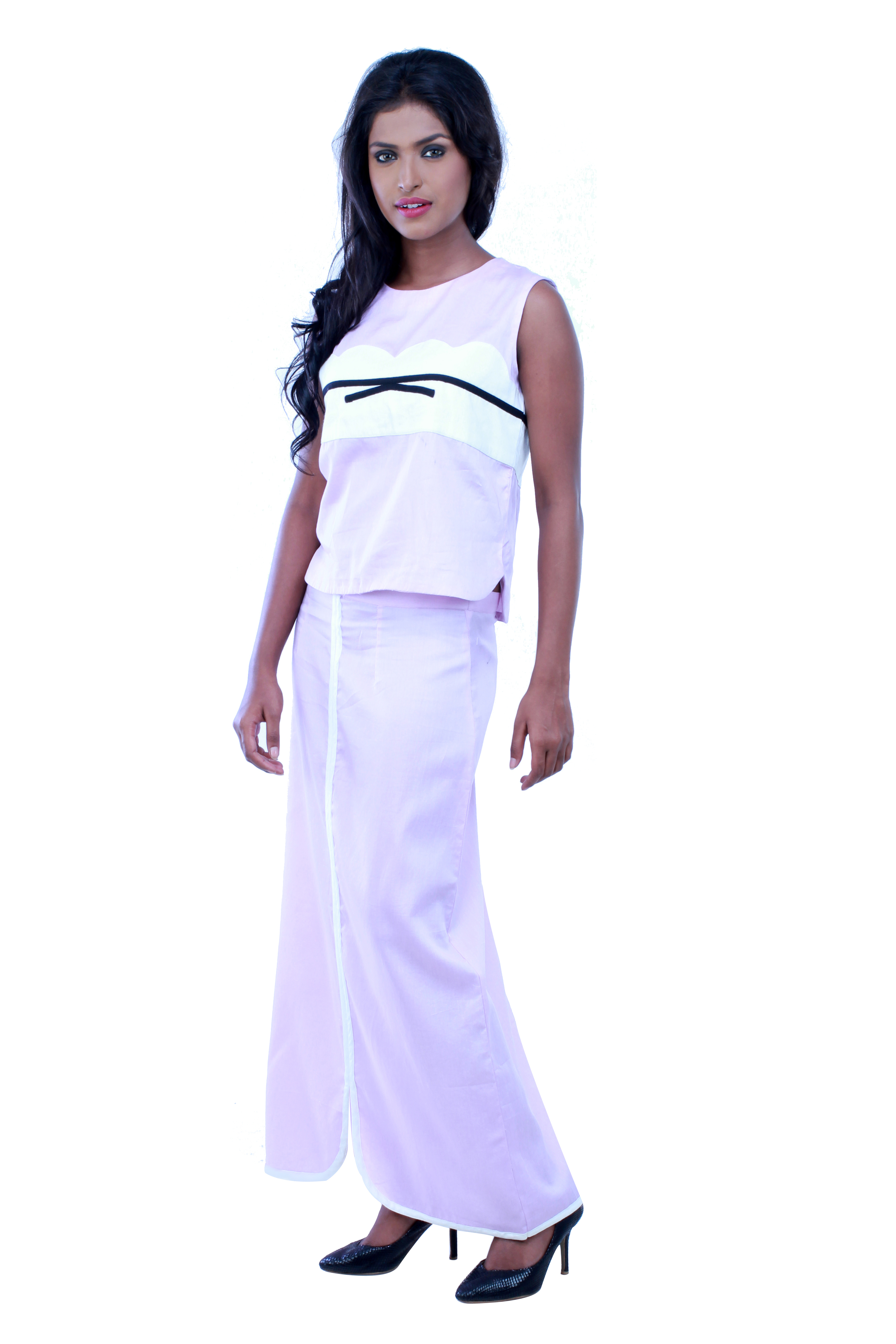 Overlay Scallop Detail Dress
