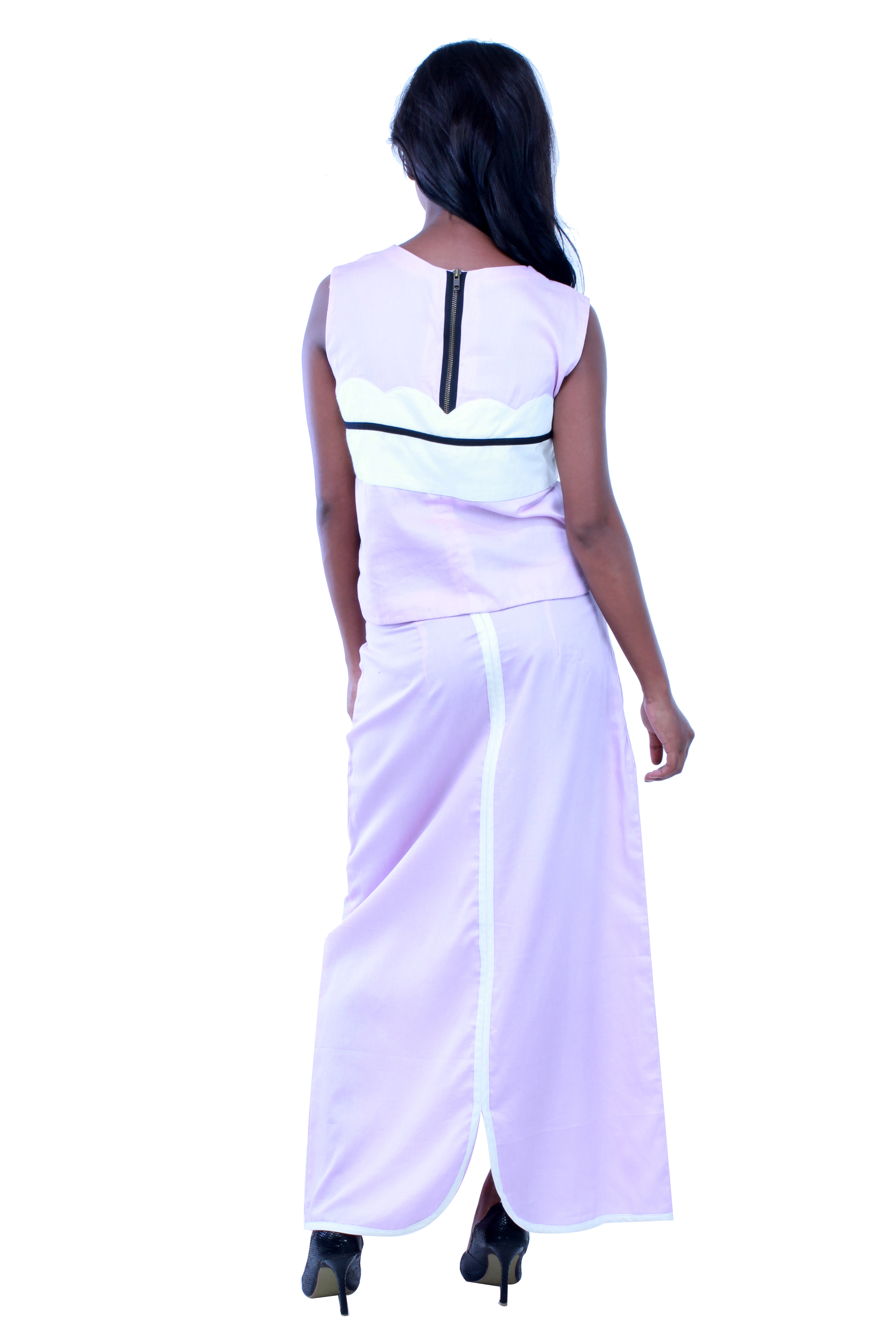 Overlay Scallop Detail Dress