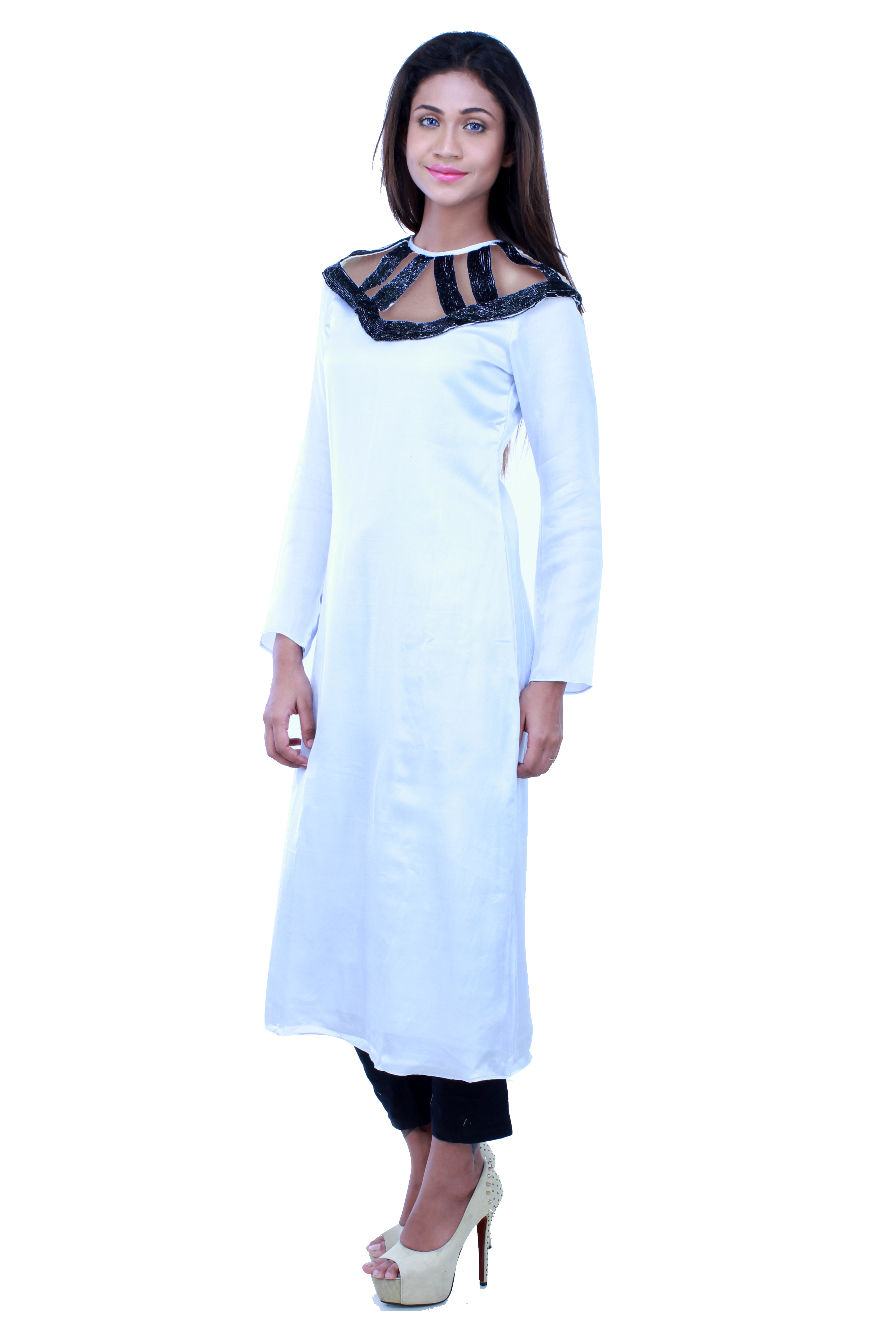 Cut Out Neckline Kurti