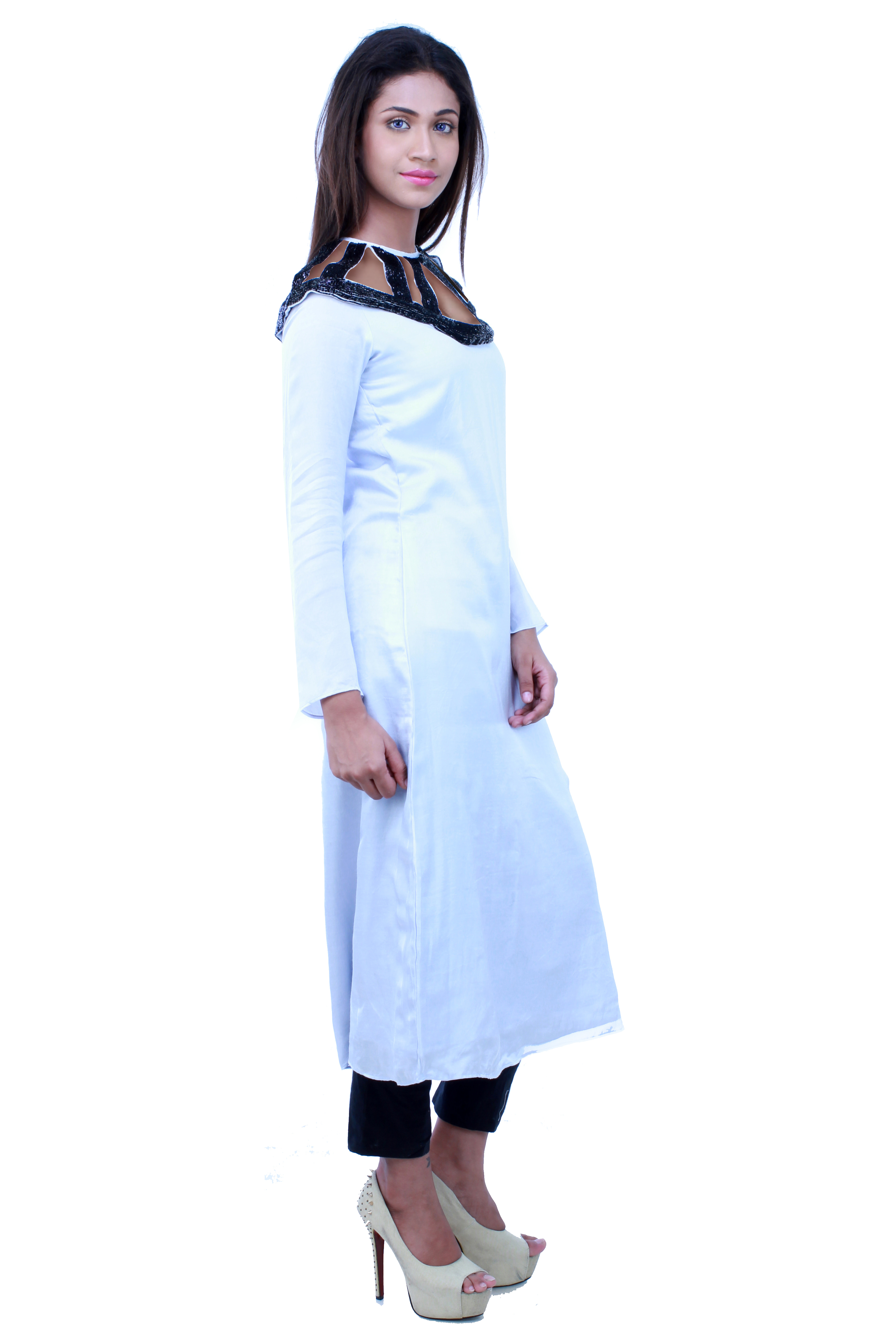 Cut Out Neckline Kurti
