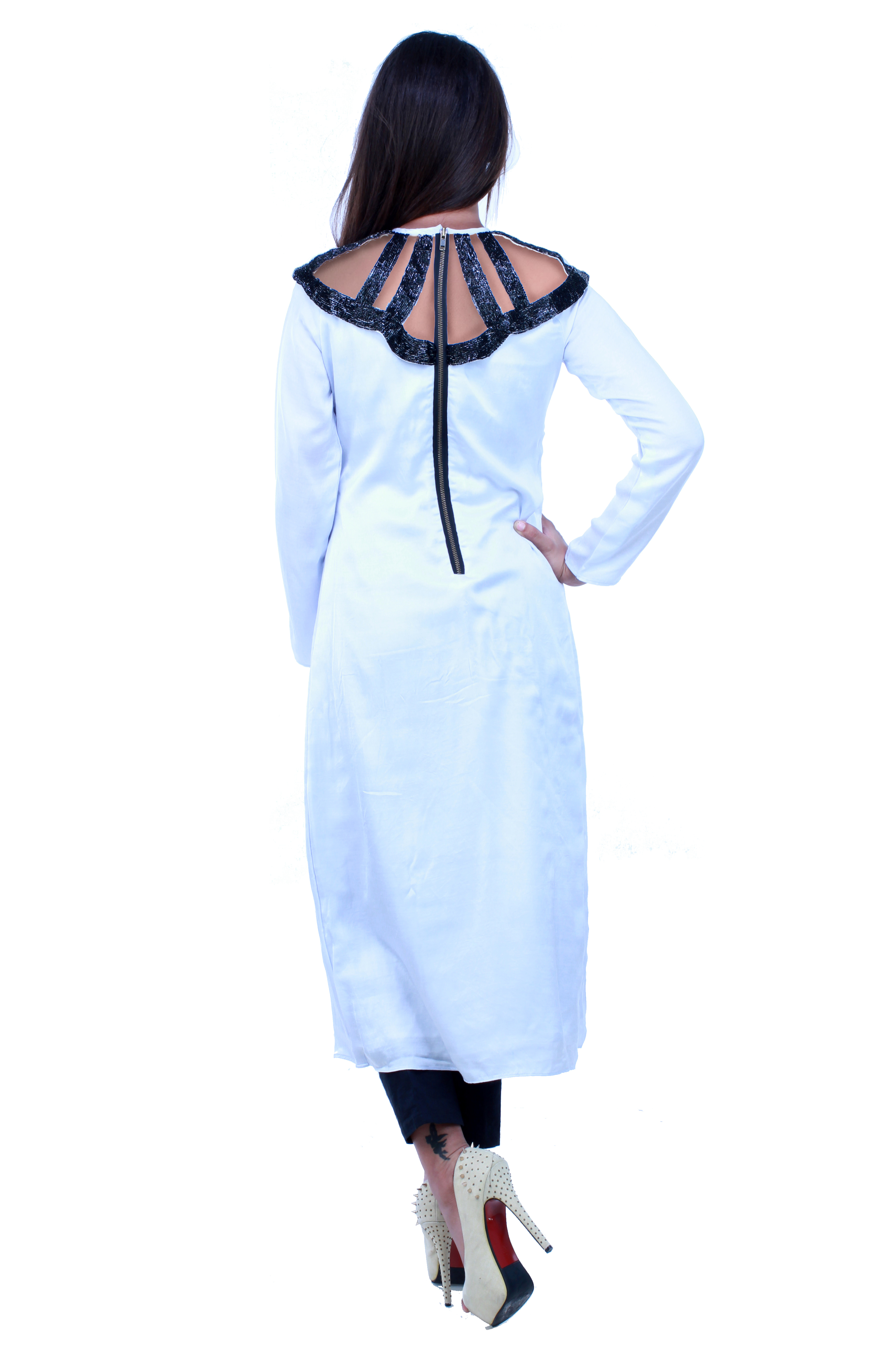 Cut Out Neckline Kurti