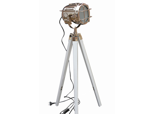 Designer Nautical Spot Searchlight Floor Lamp White Tripod