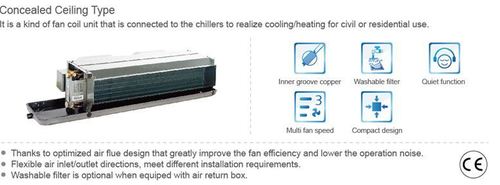 कंसील्ड सीलिंग टाइप कॉइल यूनिट