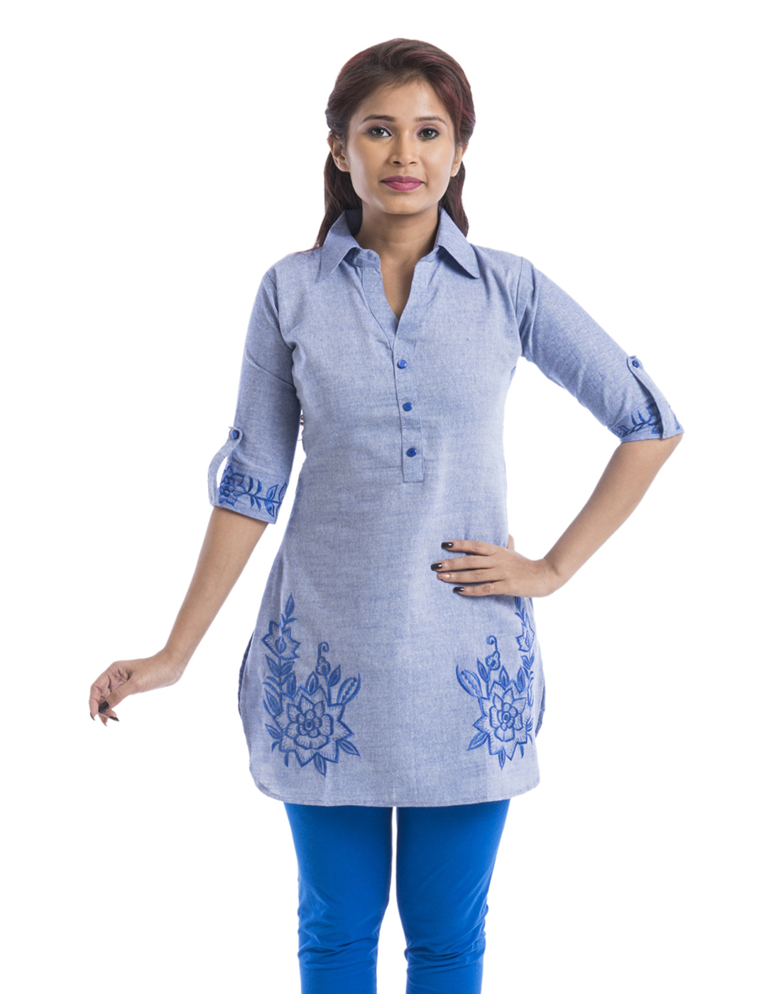 Sleeves Linen Kurti