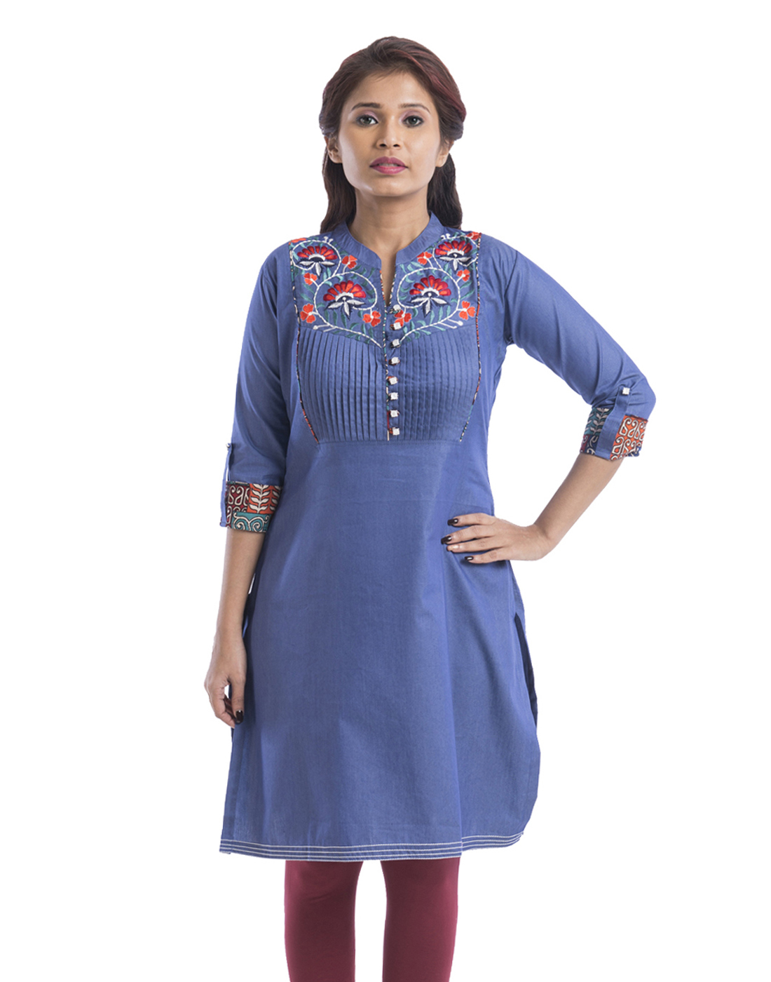 Sleeves Denim Kurti