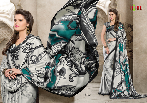 Sartin Georgette Printed Saree Elanzia Silk