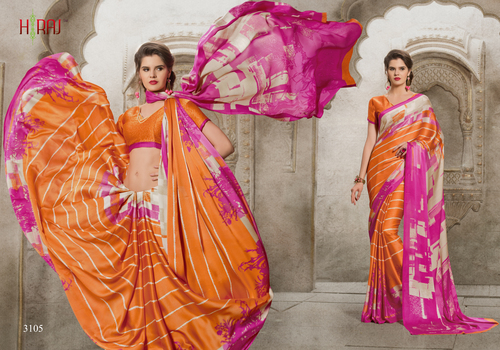 Sartin Georgette Printed Saree Elanzia Silk