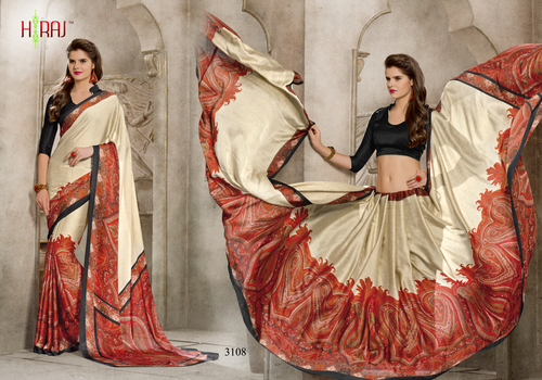 Sartin Georgette Printed Saree Elanzia Silk