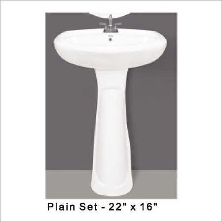 व्हाइट प्लेन पेडस्टल वॉश बेसिन 22