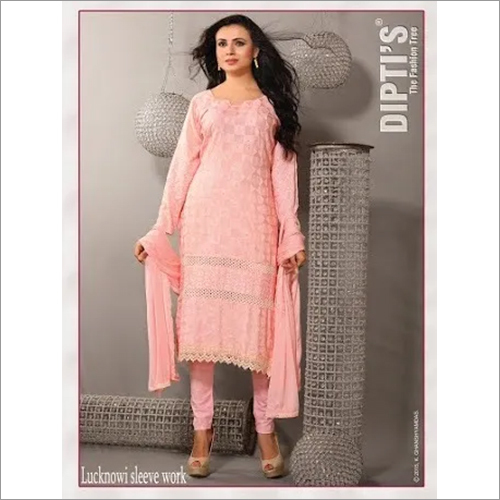 Indian Pink Color Casual Churidar Suit